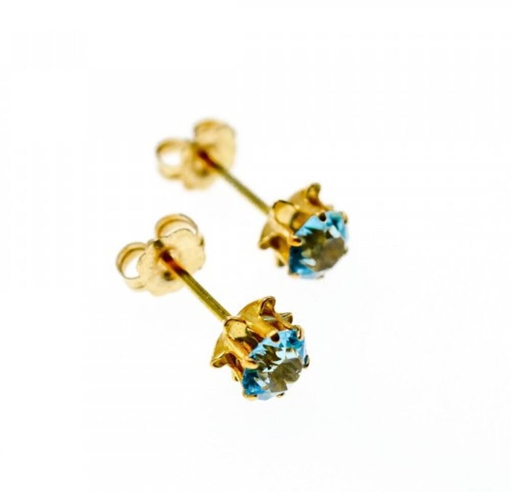 14K Yellow Gold Topaz Earrings
